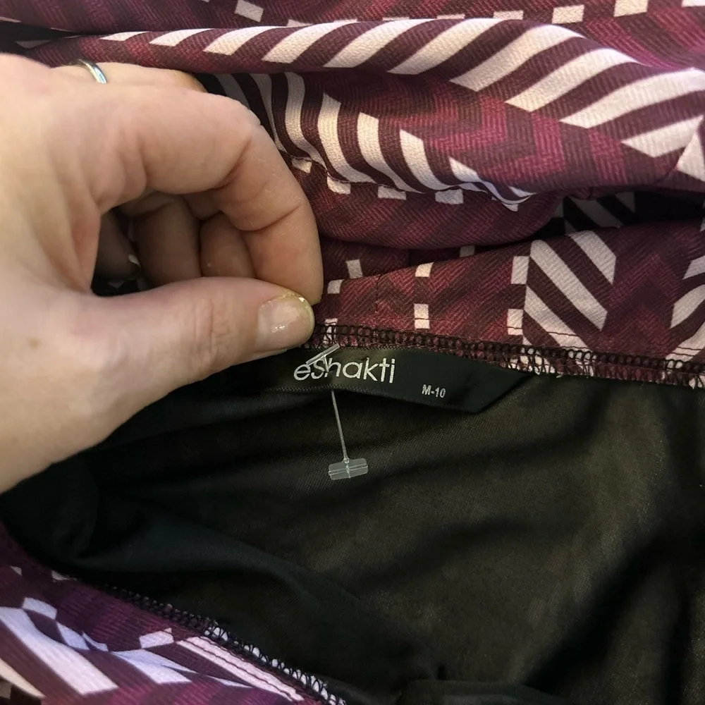 NWOT eShakti Herringbone print crepe hoodie blouson